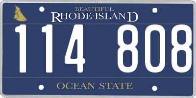 RI license plate 114808