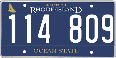 RI license plate 114809