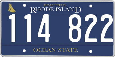 RI license plate 114822