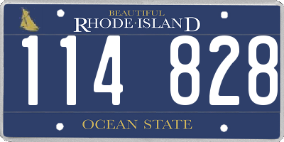 RI license plate 114828