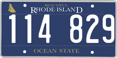 RI license plate 114829