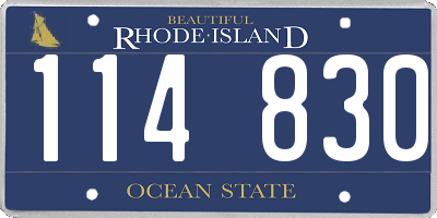 RI license plate 114830