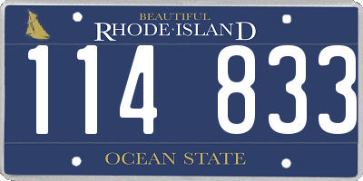 RI license plate 114833
