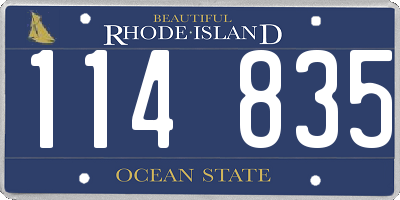 RI license plate 114835