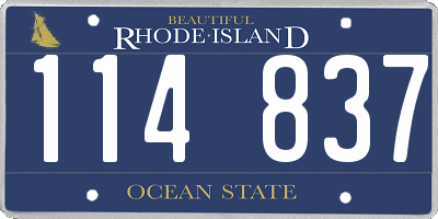 RI license plate 114837