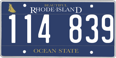 RI license plate 114839