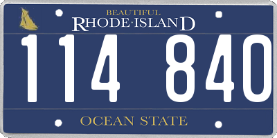 RI license plate 114840