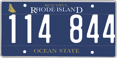 RI license plate 114844