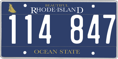 RI license plate 114847