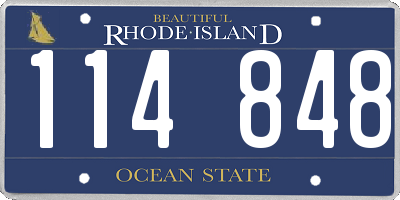 RI license plate 114848