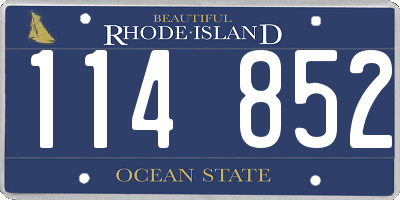 RI license plate 114852