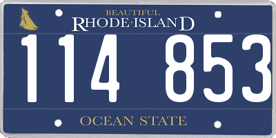 RI license plate 114853
