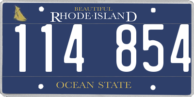 RI license plate 114854