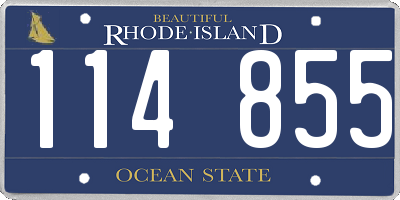 RI license plate 114855