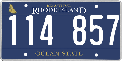 RI license plate 114857