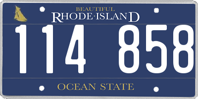 RI license plate 114858