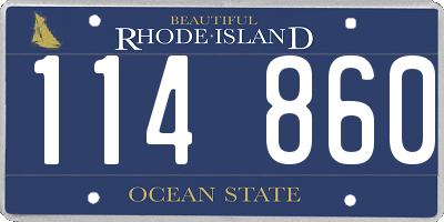 RI license plate 114860