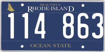 RI license plate 114863