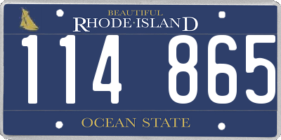 RI license plate 114865