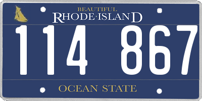 RI license plate 114867