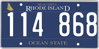 RI license plate 114868