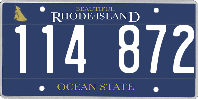 RI license plate 114872