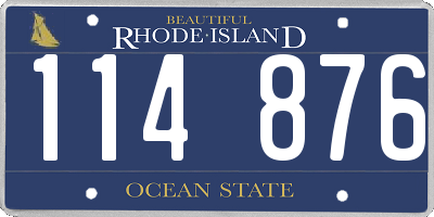 RI license plate 114876
