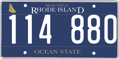 RI license plate 114880