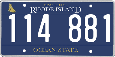 RI license plate 114881