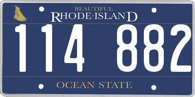 RI license plate 114882