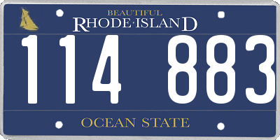 RI license plate 114883