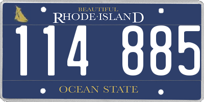 RI license plate 114885