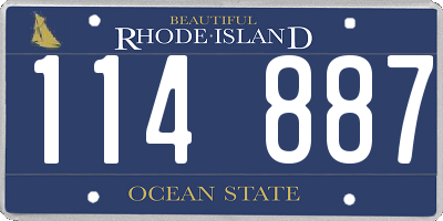RI license plate 114887