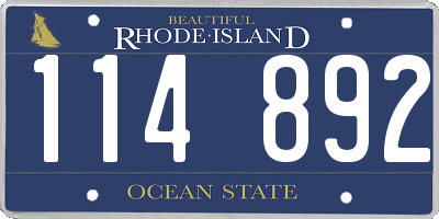 RI license plate 114892