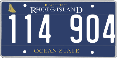 RI license plate 114904