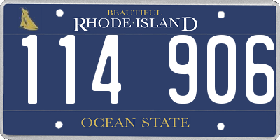 RI license plate 114906