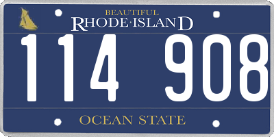RI license plate 114908
