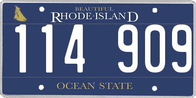 RI license plate 114909