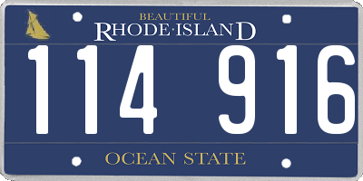 RI license plate 114916