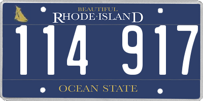 RI license plate 114917