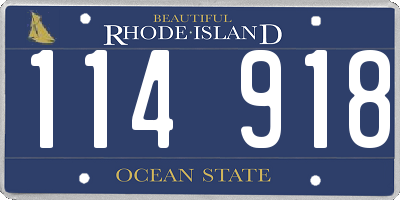 RI license plate 114918