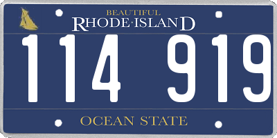 RI license plate 114919