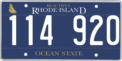 RI license plate 114920