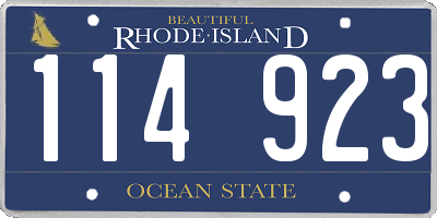 RI license plate 114923