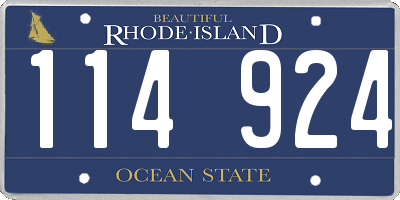 RI license plate 114924