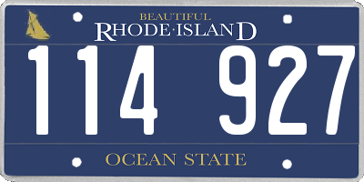 RI license plate 114927
