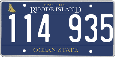 RI license plate 114935