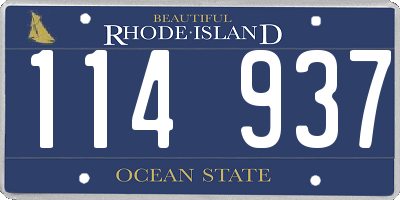 RI license plate 114937