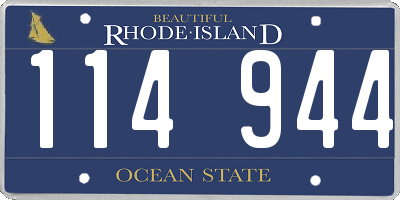 RI license plate 114944