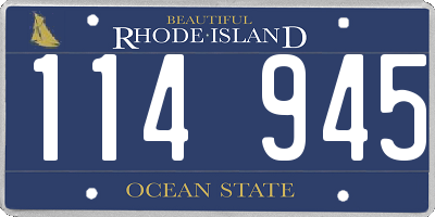 RI license plate 114945